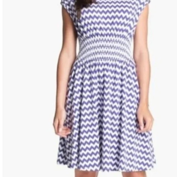 Blue and White Chevron Dress by Kate Spade - Picture 5 of 5